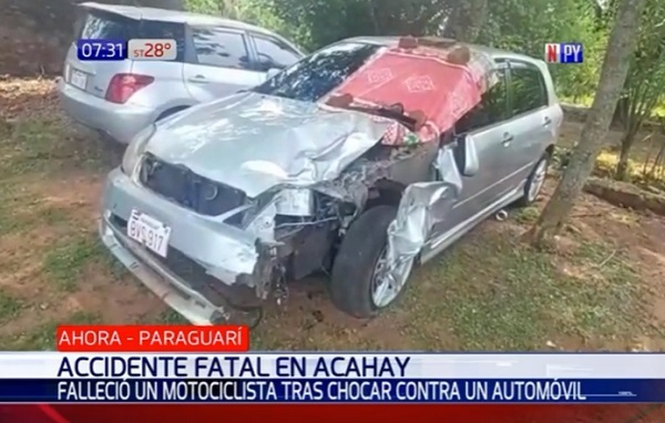 Motociclista muere tras chocar contra un automóvil en Acahay