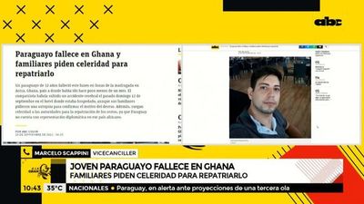 Familiares de joven fallecido en Ghana piden celeridad para repatriar sus restos - A la gran 730 - ABC Color