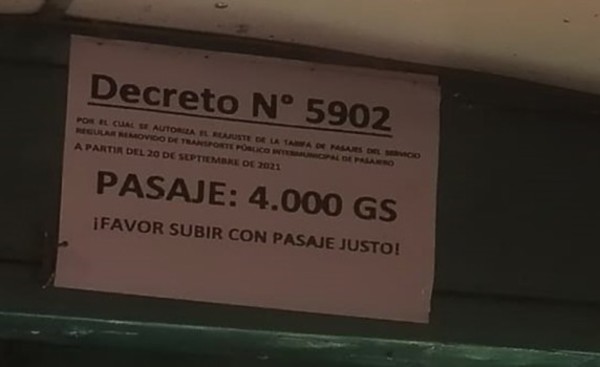 Empresas que cubren Pdte. Franco y CDE suben el pasaje a G.4.000