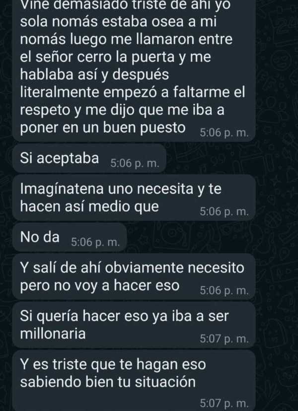 Se hacen pasar por funcionarios de empresas importantes y ofrecen trabajo a cambio de sexo