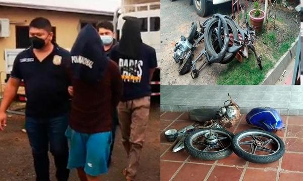 Aprehenden a presuntos autores de varios hechos de robo de motocicleta en Coronel Oviedo – Prensa 5