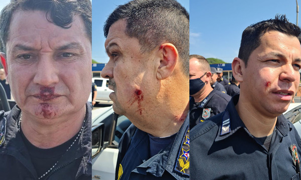 Seis policías fueron agredidos por manifestantes en Caaguazú - OviedoPress