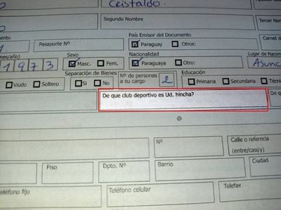 “¿De qué club deportivo es usted hincha?”, la pregunta para “evitar” lavado de dinero - Nacionales - ABC Color