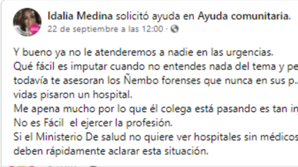 Presunta negligencia médica: "Ya no atenderemos a nadie en las urgencias", amenazó doctora