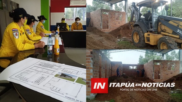 CONSTRUYEN EL CUARTEL DE BOMBEROS DE JOSÉ L. OVIEDO