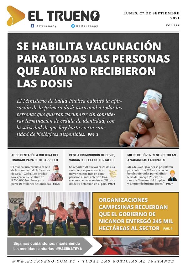 E-paper 27 de septiembre 2021 - El Trueno