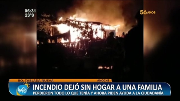 Incendio dejó sin hogar a toda una familia en Tablada Nueva - SNT