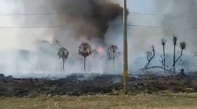 Tras quema de pastizal, Concepción y Boquerón quedaron sin servicios de COPACO