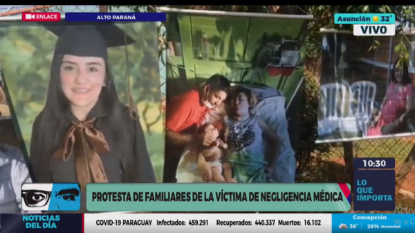 Diario HOY | Familiares de la joven Raquel Miranda, víctima de negligencia médica, se manifiestan en CD