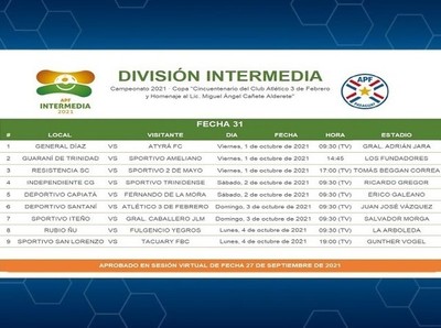 La fecha 31 en agenda - APF