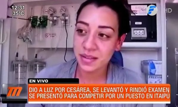 Dio a luz por cesárea, se levantó y rindió examen | Telefuturo