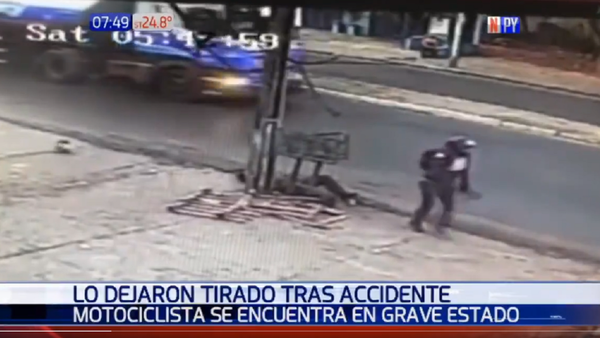 Motociclistas chocan entre sí y uno se da a la fuga