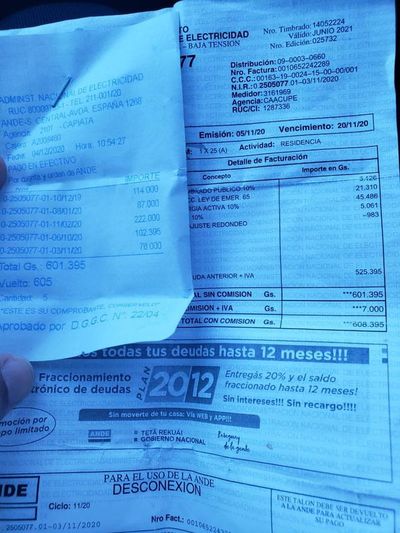 La “defensa” de parlamentarios es que ellos no solicitaron exoneración a la Ande - Nacionales - ABC Color