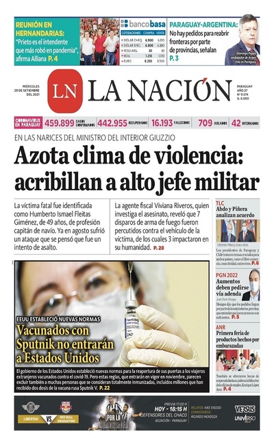 Portadas de este miércoles 29 de septiembre de 2021