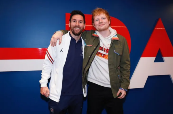 Lionel Messi y Ed Sheeran se reunieron tras la victoria del PSG