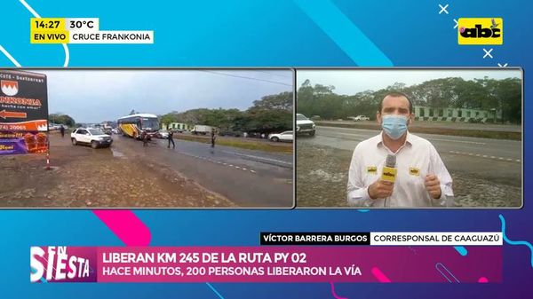 Liberan km 245 de la ruta PY 02 - ABC Noticias - ABC Color