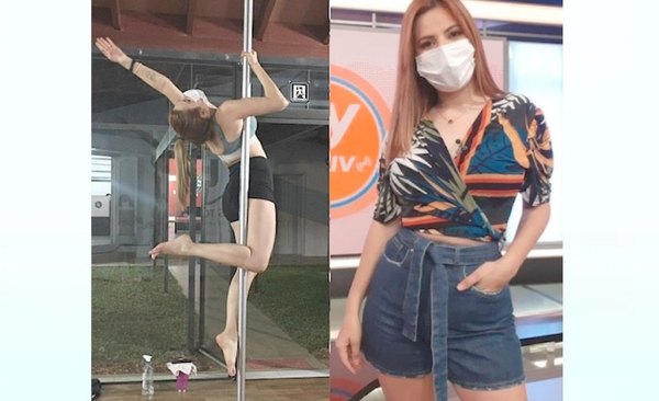 Crónica / ¡CON POSES HOT! Conductora se trepa al caño en sus ratos libres