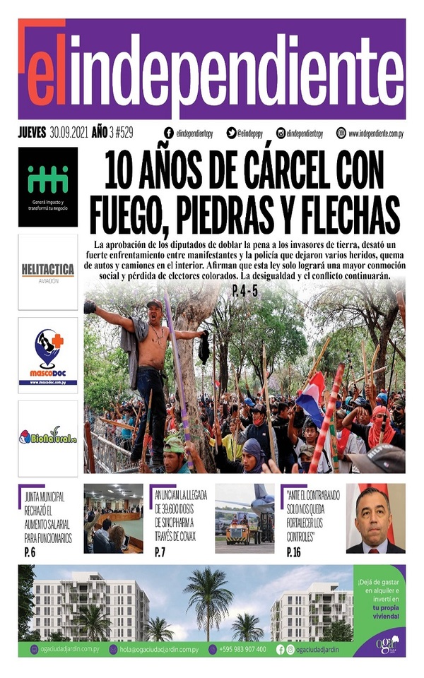 Portadas de este jueves 30 de septiembre de 2021