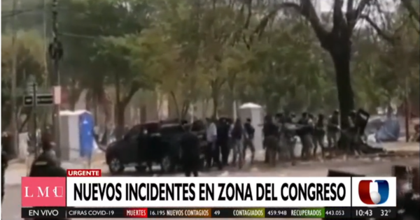 Continúan los disturbios frente al Congreso, tras detención de líder indígena