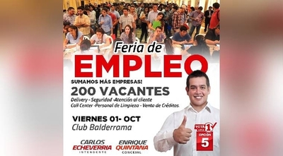 Diario HOY | Candidato a concejal organiza feria de empleos con más de 200 vacancias en Luque