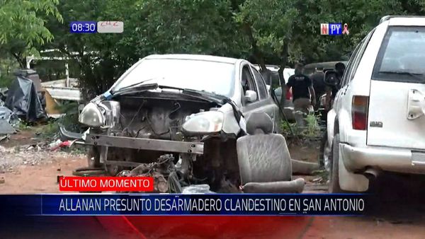 Policía allana presunto desarmadero clandestino en San Antonio