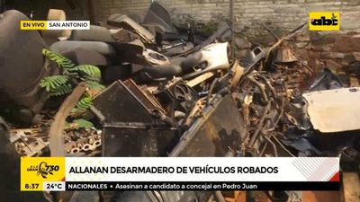 Allanan desarmadero de vehículos robados en San Antonio - A la gran 730 - ABC Color