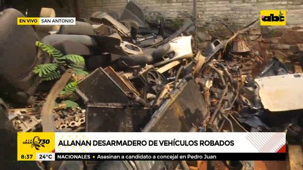 Allanan desarmadero de vehículos robados en San Antonio - A la gran 730 - ABC Color