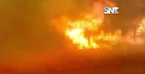 Incendio forestal en zona de Yby Yau - SNT