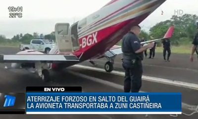 Avioneta en la que iba Zuni Castiñeira sufrió un percance | Telefuturo
