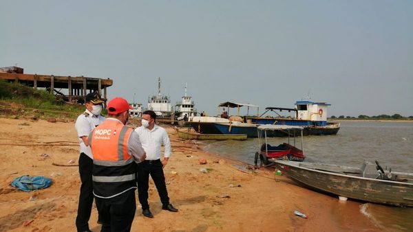 Verifican trabajos de dragado del río Paraguay en Villeta