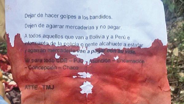 Hallan cadáver con rastros de ejecución y una nota con sangre