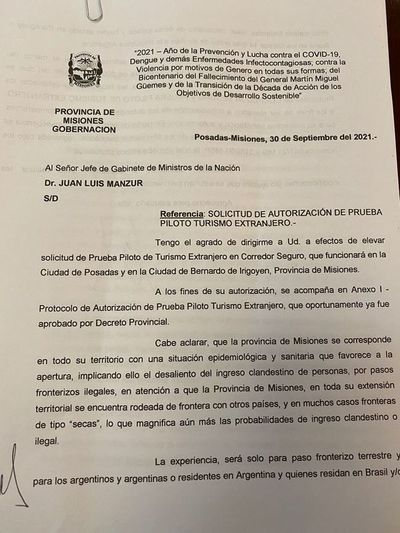 Misiones formalizó pedido de apertura de frontera con Encarnación - Nacionales - ABC Color