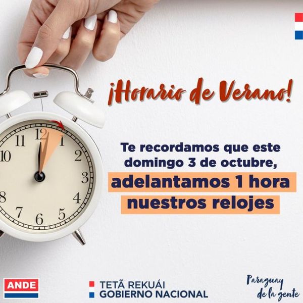 A no olvidarse: hora oficial de Paraguay se adelanta 60 minutos desde esta medianoche