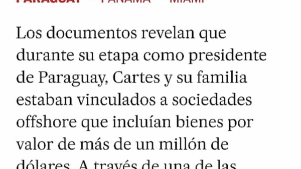 Cartes está ligado a una sociedad offshore en una investigación