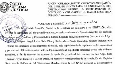 Magistrados  presionados por el caso de tierras de Casado