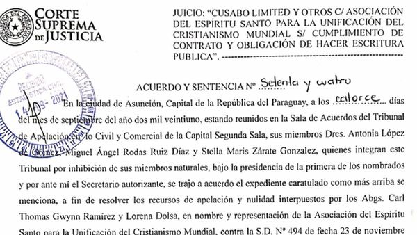 Magistrados presionados por el caso de tierras de Casado