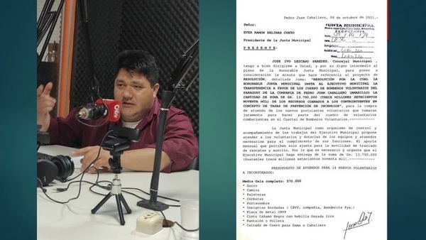Concejal Ivo Lezcano presenta minuta que insta al Intendente la transferencia a favor del Cuerpo de Bomberos