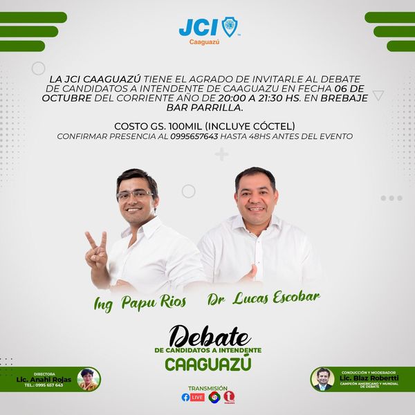 JCi Caaguazú organiza el primer debate público a la intendencia de Caaguazú
