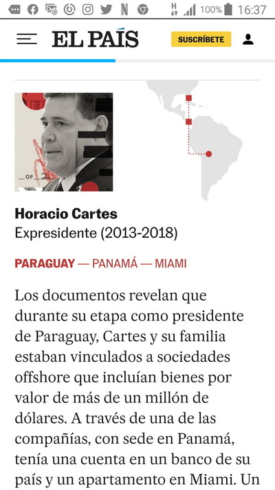 La Contraloría confirma que Cartes ocultó firma offshore