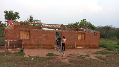 Temporal dejó sin techo a unas 50 familias en zona rural