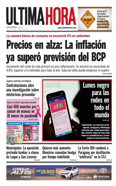 Portadas de este martes 5 de octubre de 2021