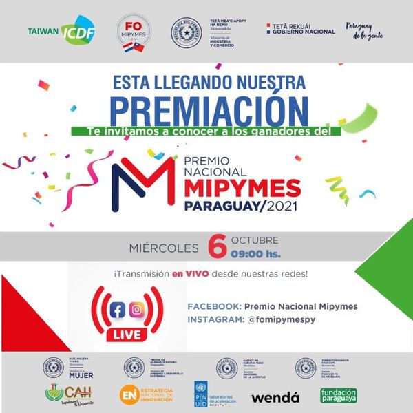 Premiación de Gala Nacional Mipymes será mañana en Asunción