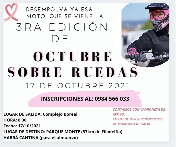 Avanzan los preparativos para la tercera edición de “Octubre Rosa Sobre Ruedas”