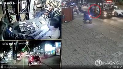 Pasajero rompió vidrio de la puerta porque conductor no le permitió subir al bus » San Lorenzo PY