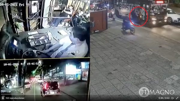 Pasajero rompió vidrio de la puerta porque conductor no le permitió subir al bus » San Lorenzo PY