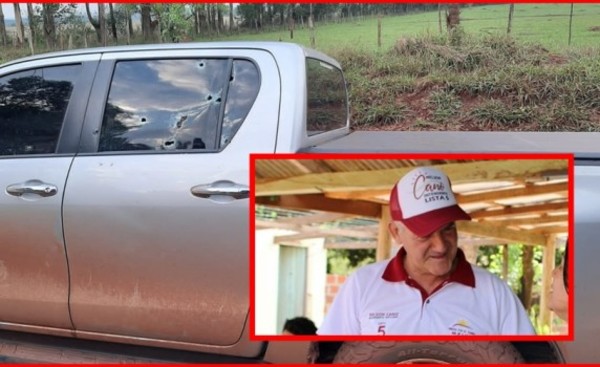 Balean camioneta de candidato a intendente de Hernandarias en atentado