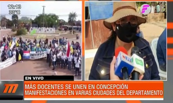 Más docentes se unen al paro en Concepción | Telefuturo