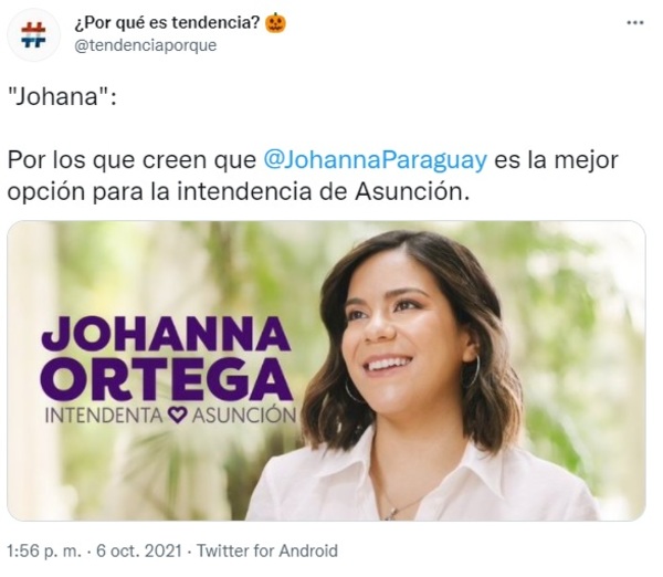 Johanna Ortega es tendencia en Twitter y ya piden voto útil a su favor - El Trueno