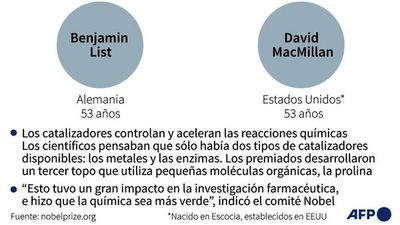 Dos expertos en catalizadores reciben el Premio Nobel de Química