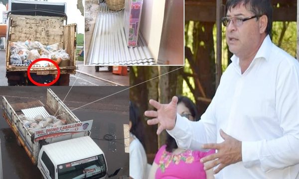 Digno Caballero hace campaña víveres, chapas y cochones donados por SEN